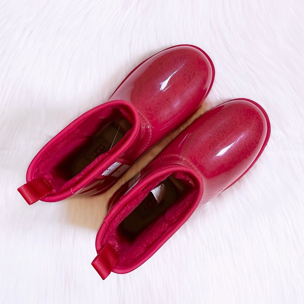 UGG Women’s Classic Clear Mini Waterproof Boots In Ribbon Red - Picture 5 of 9